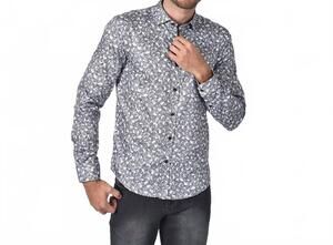 NEW EIGHT X paisley button down shirt in grey